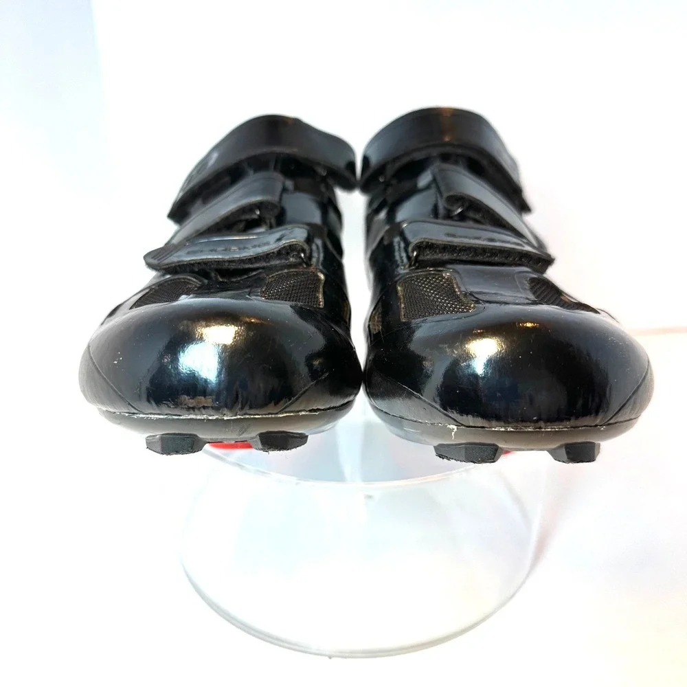 Louis Garneau Chrome Men Black Road Cycling Shoes HRS-80 Triple Strap Sz 14-14.5